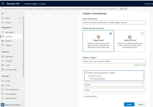 Selecting the trigger